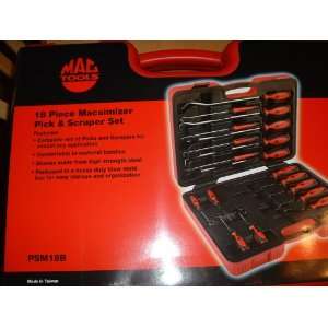   18 Piece Macsimizer Pick & Scraper Set w/ Red Plastic Blow mold Case