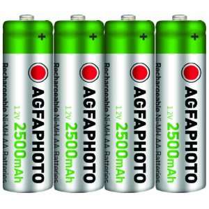  AGFA NiMH Rechargeable 2500mAh Batteries (4 Pack) APAA4 