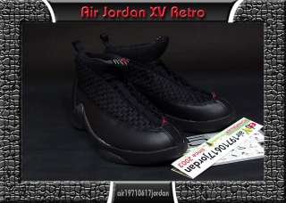 Nike Air Jordan 15 Retro Black Varsity Red US 10 DS NIB XV og 2007 pe 
