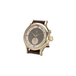   Uttermost Brass Wristwatch Alarm Round Imperial Clock
