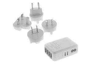   Port USB International Travel Charger 2.1A with 4 Wall Plugs