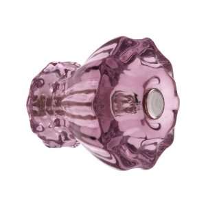  Large Fluted Depression Pink Glass Cabinet Knob With 