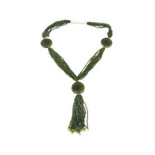 Multistrand Necklace   Green/ Silver (28).Opens in a new window