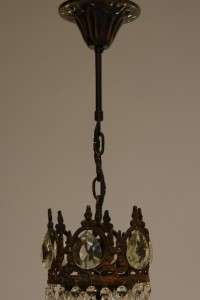   CRYSTAL VINTAGE CHANDELIER CAST BRONZE ANTIQUE STYLE LIGHTING LAMP