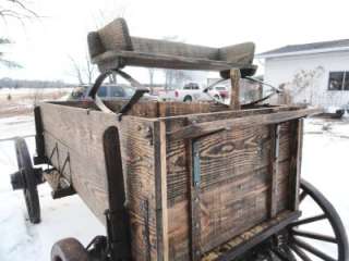 Original Antique Horse Drawn Wagon Western Horsedrawn Wooden Wheels 