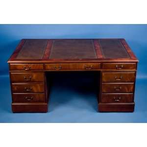  Antique Style Mahogany Partners Desk Furniture & Decor