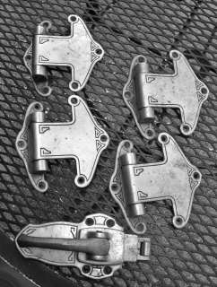 Vintage refrigerator hardware aluminum hinges and handle  