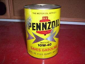 Pennzoil quart collector antique vintage oil can 10w40  