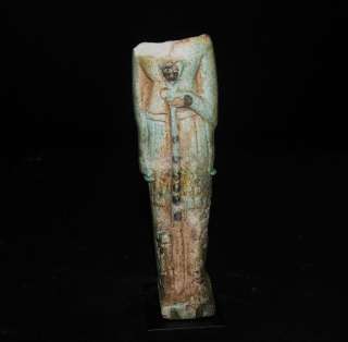 APHRODITE  LARGE ANCIENT EGYPTIAN FAIENCE STRIDING MALE STATUE  