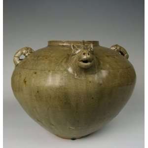 One Yue Ware Porcelain Pot, Chinese Antique Porcelain, Pottery, Bronze 