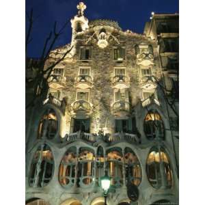  Exterior View of an Antoni Gaudi Building in Barcelona 