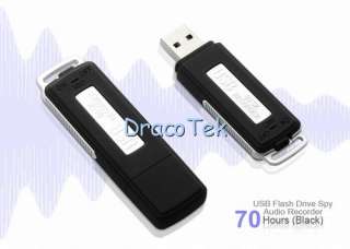 USB Flash Drive Spy Audio voice Recorder 4GB   70 Hours Black UR08 4G