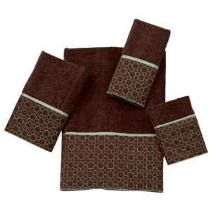  Avanti Cobblestone 4 Piece Towel Set, Mocha/Green