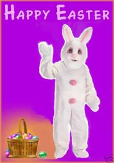 EASTER BUNNY rabbit costume MASCOT HEAD SUIT LRG WHITE  