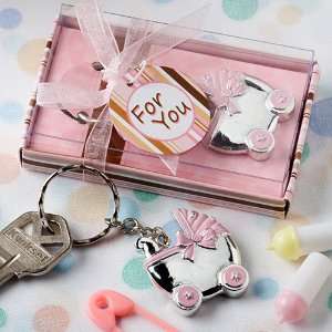  Pink baby carriage design key chains Baby