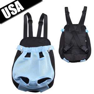 Size S Nylon Pet Cat Dog Puppy Carrier Backpack Net Bag Blue  