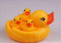 4pcs New BB Baby Bath Shower Toys Squeaky Duck Family  
