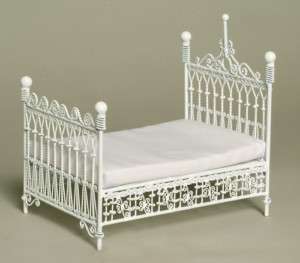 dollhouse miniature BEDROOM FURNITURE WIRE POST BED NEW  