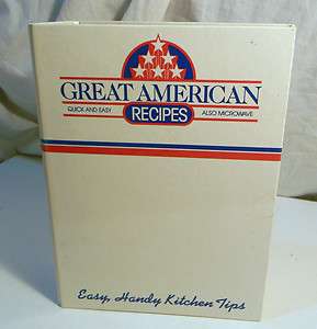 GREAT AMERICAN RECIPES2 RING BINDER WITH RECIPE CARDS 1987 RCBX4 