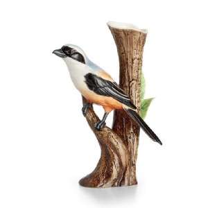 Franz Porcelain Long Tailed Shrike Bird Vase 2011 NIB  