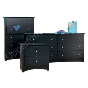 3pieces Black Bedroom Dresser/Chest/Nightstand Set  