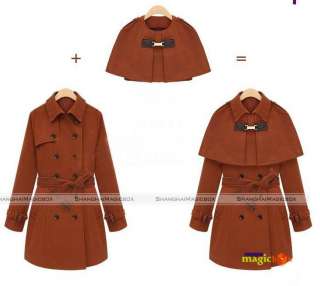   Breastd Long Jacket Overcoat Coat Black Dark Orange WCOT080  
