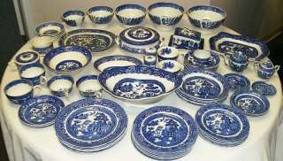 Blue Willow China Allertons Laughlin Holland Maestricht Plates Cups 