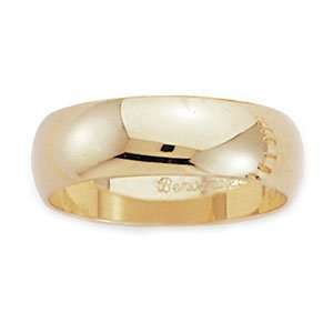 18K Yellow Gold 6mm Domed Traditional Fit Wedding Band Ring (Sizes 8 1 