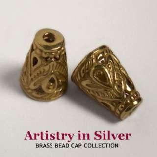 9mm x 12mm RAIN FOREST Brass BALI BEAD CONE CAPS   2  