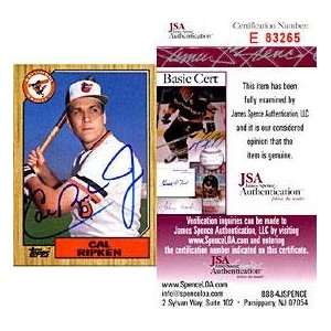 Cal Ripken Jr. Autographed 1987 Topps Card (James Spence)   Signed MLB 
