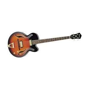   Hollowbody Electric Bass Guitar (Brown Sunburst) Musical Instruments