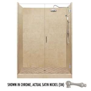    SN RD 48L X 34W Grand Shower Package with Satin Nickel Accessories