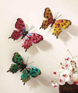   Sculpted Wall Butterflies Bright Colors Outside or Inside Decor  