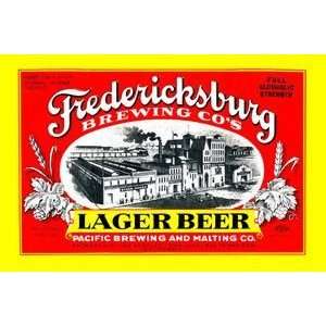 Fredericksburg Brewing Co.s Lager Beer   12x18 Framed Print in Gold 