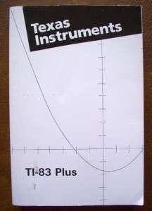 Texas Instruments TI 83 Plus Manual Only (English)  