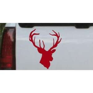 Red 4.4in X 5.4in    Big Buck Hunting And Fishing Car Window Wall 