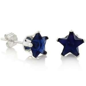 September Birthstone Sapphire Blue Star Cut Cubic Zirconia CZ Silver 