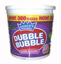 380 ct 5 Flavors  Dubble Bubble Tub Wrapped Chewing Gum  