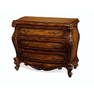  Old World Brown Cherry Finish Accent Bombe Chest