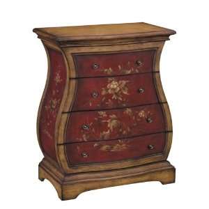  Burnished Red/wood Tone Bombe Chest By Stein World 59919 