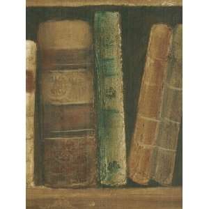  Sienna Faux Leather Bound Books Wallpaper