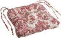NEW 6 Cushioned Chair Pads French Country Red Toile Cotton  