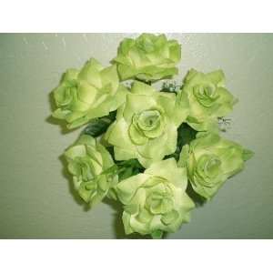   of 4 SEAFOAM Open Rose Silk Flower Bouquets Wedding