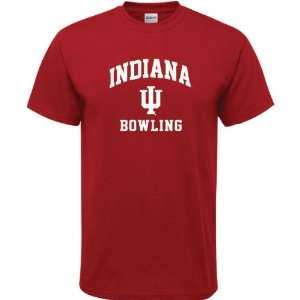   Indiana Hoosiers Cardinal Red Bowling Arch T Shirt