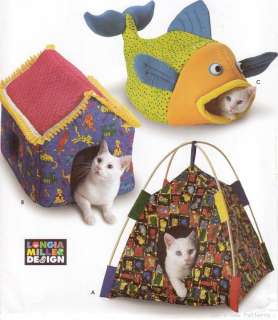 CUTE Cat House Bed Tent SEWING PATTERN Fish Shaped OOP  