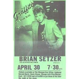 Brian Setzer Live at Graffiti Concert Sheet 11 X 17