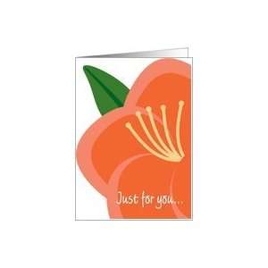 Bridal Shower Congratulations Orange Tropical Flower Card