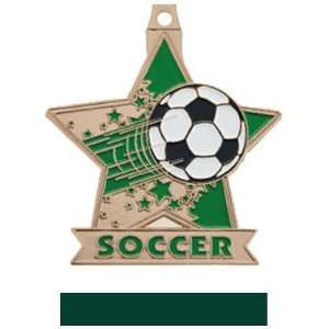   Star Custom Soccer Medal M 715S BRONZE MEDAL/HUNTER RIBBON 2.5 STAR