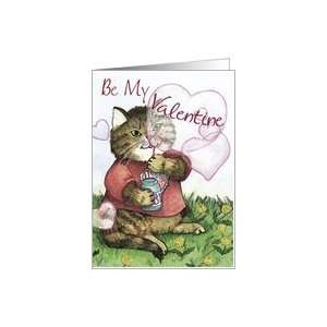  Kitten Blowing Valentine Bubbles Card Health & Personal 