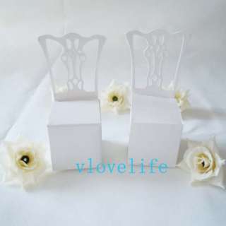 100PCS New White Chair Wedding Party Gift Boxes Favor  